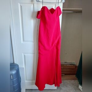 NBD Off The Shoulder Red Maracuya Gown, Size Medium